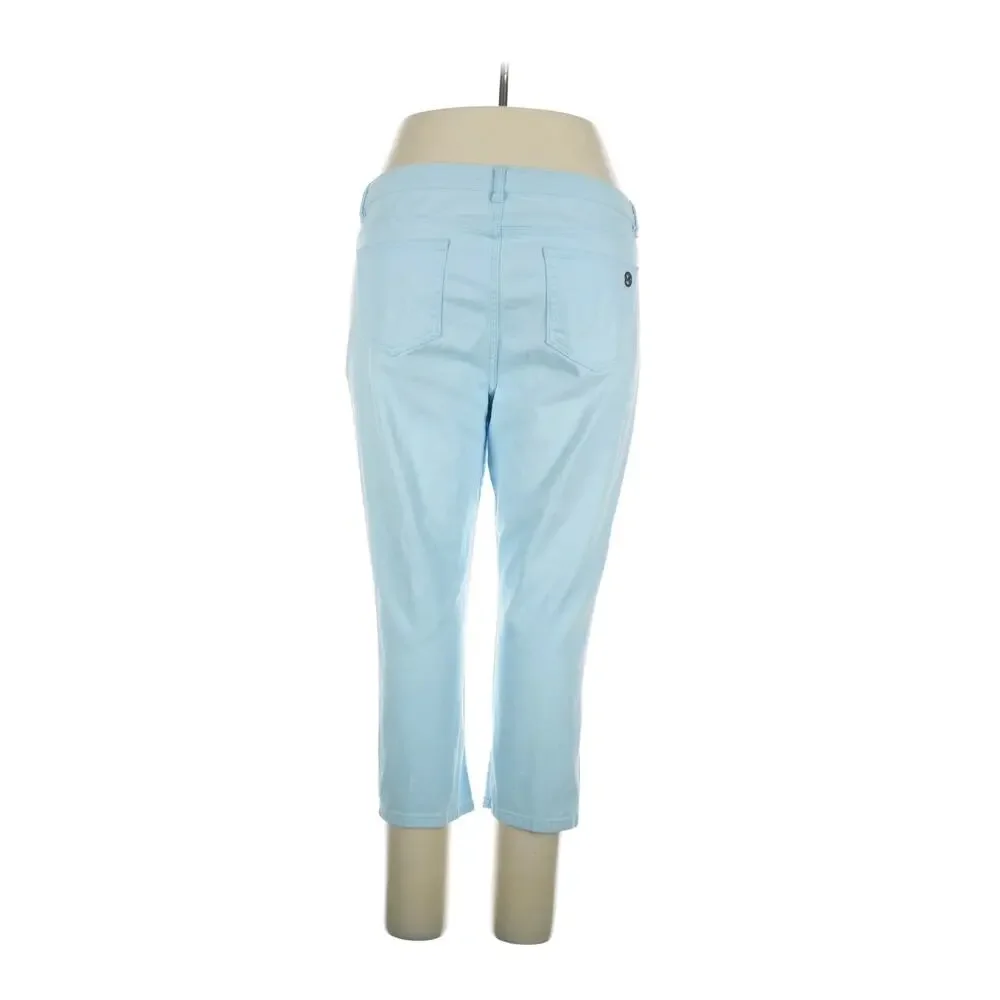 Michael Kors Izzy Cropped Skinny Jeans Light Baby Blue Stretch Pants Sz. 14
